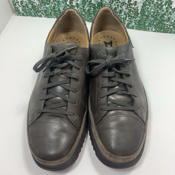 Mephisto Men\'s Gray Leather Casual Lace-Up Sneakers main image 9
